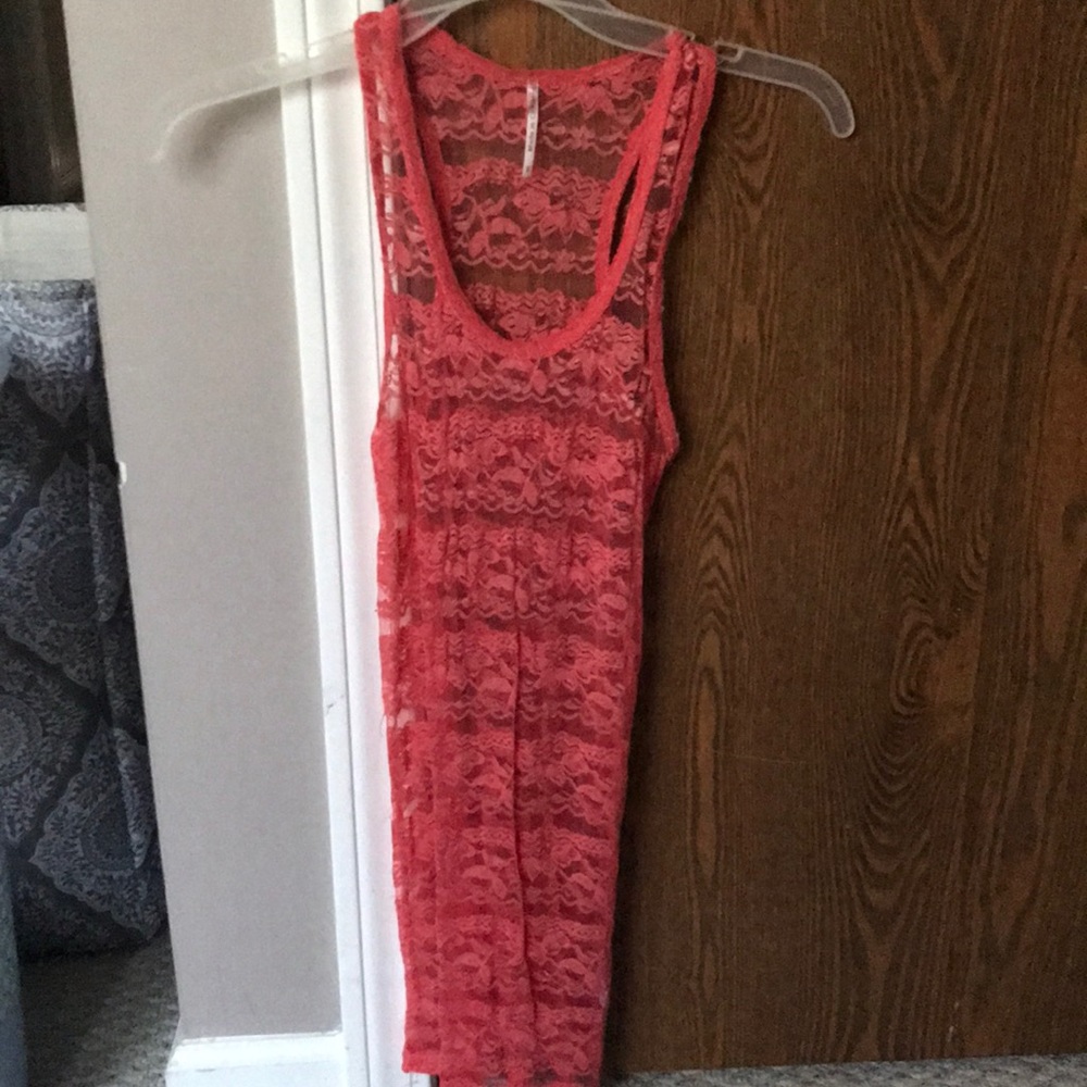 🔥Size small orange lacy racer back tank